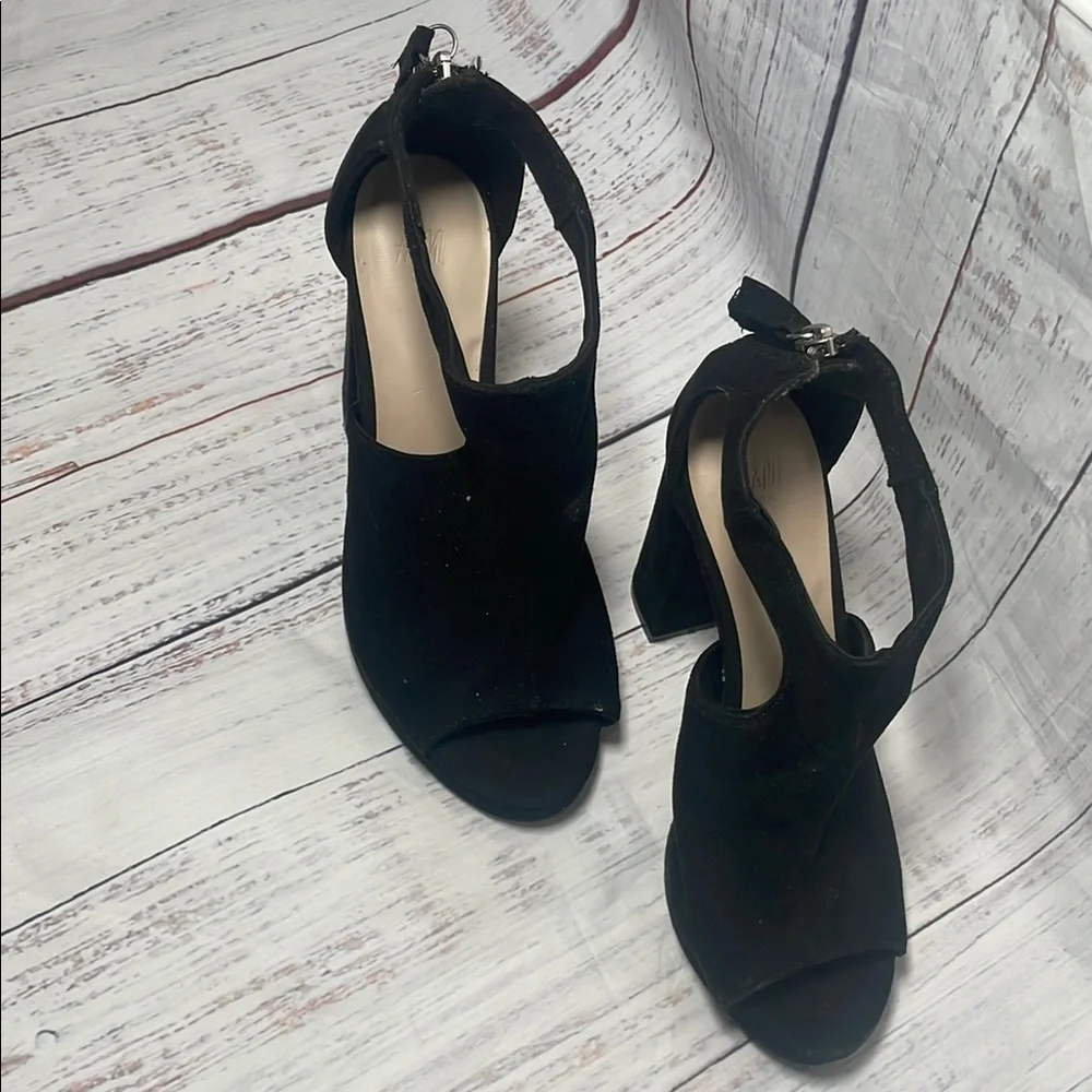 H&M Black Block Heel Sandals